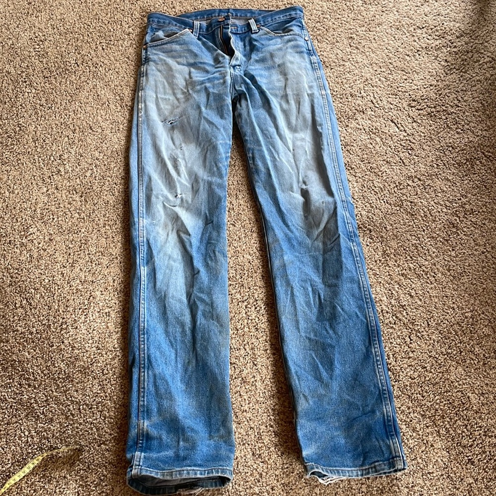 Custom distressed Wrangler jeans